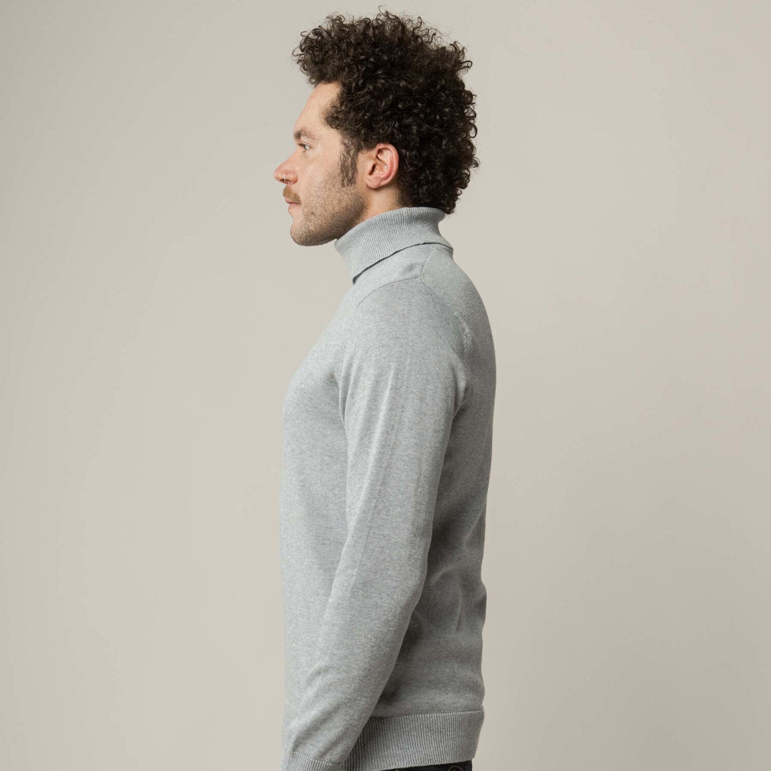 MELA Herren Feinstrick Rollkragenpullover "KANJA" - grau-melange