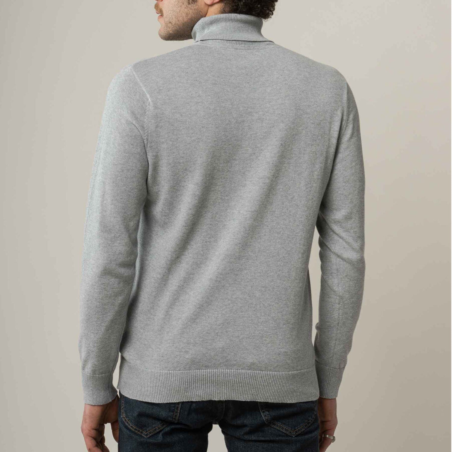 MELA Herren Feinstrick Rollkragenpullover "KANJA" - grau-melange