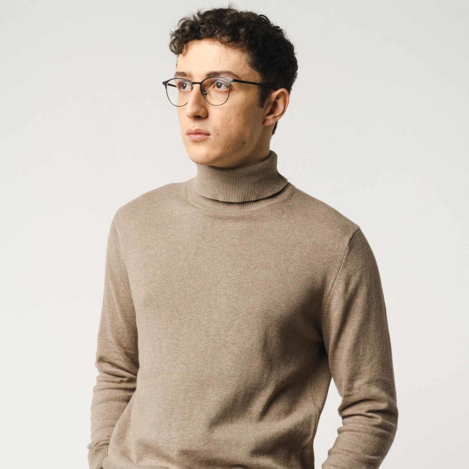 MELA Herren Feinstrick Rollkragenpullover "KANJA" - hazel-melange