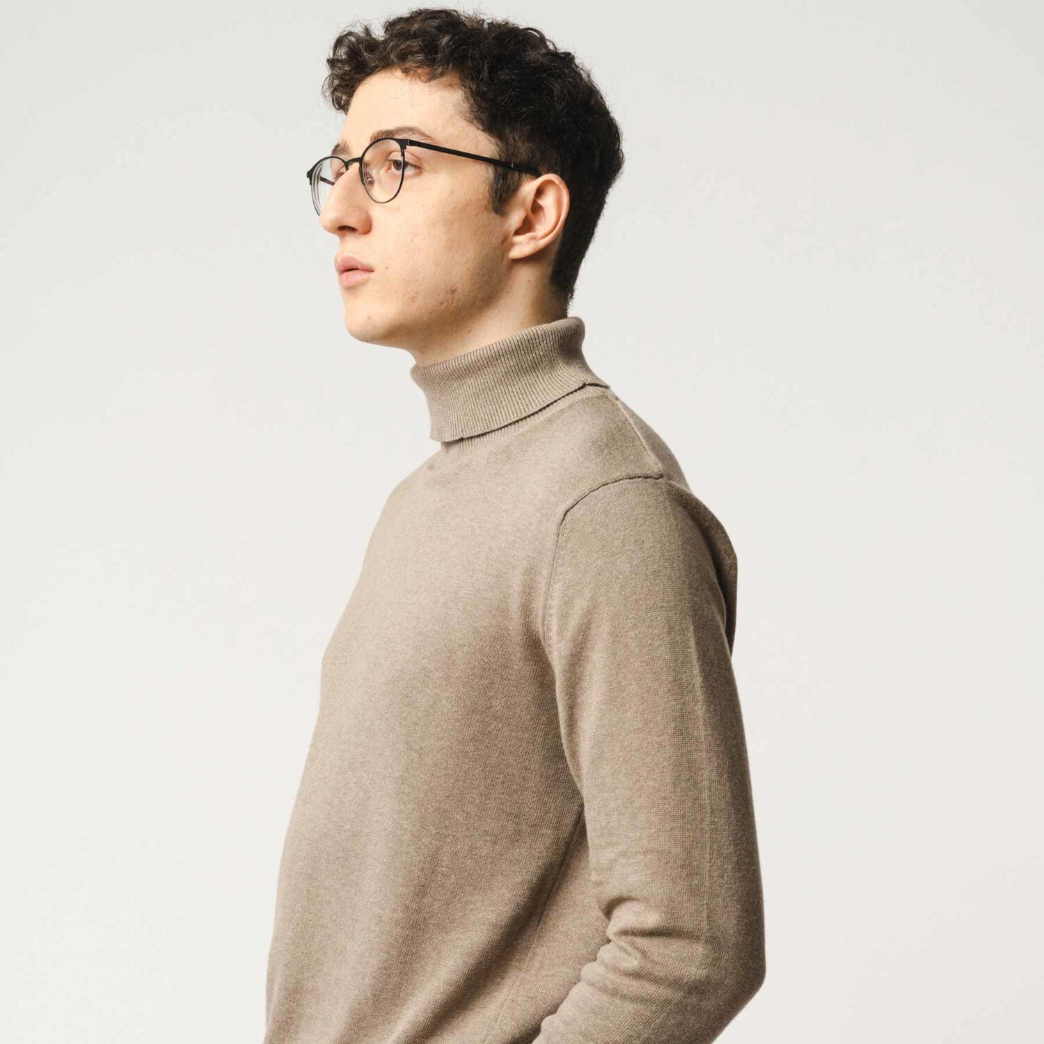 MELA Herren Feinstrick Rollkragenpullover "KANJA" - hazel-melange