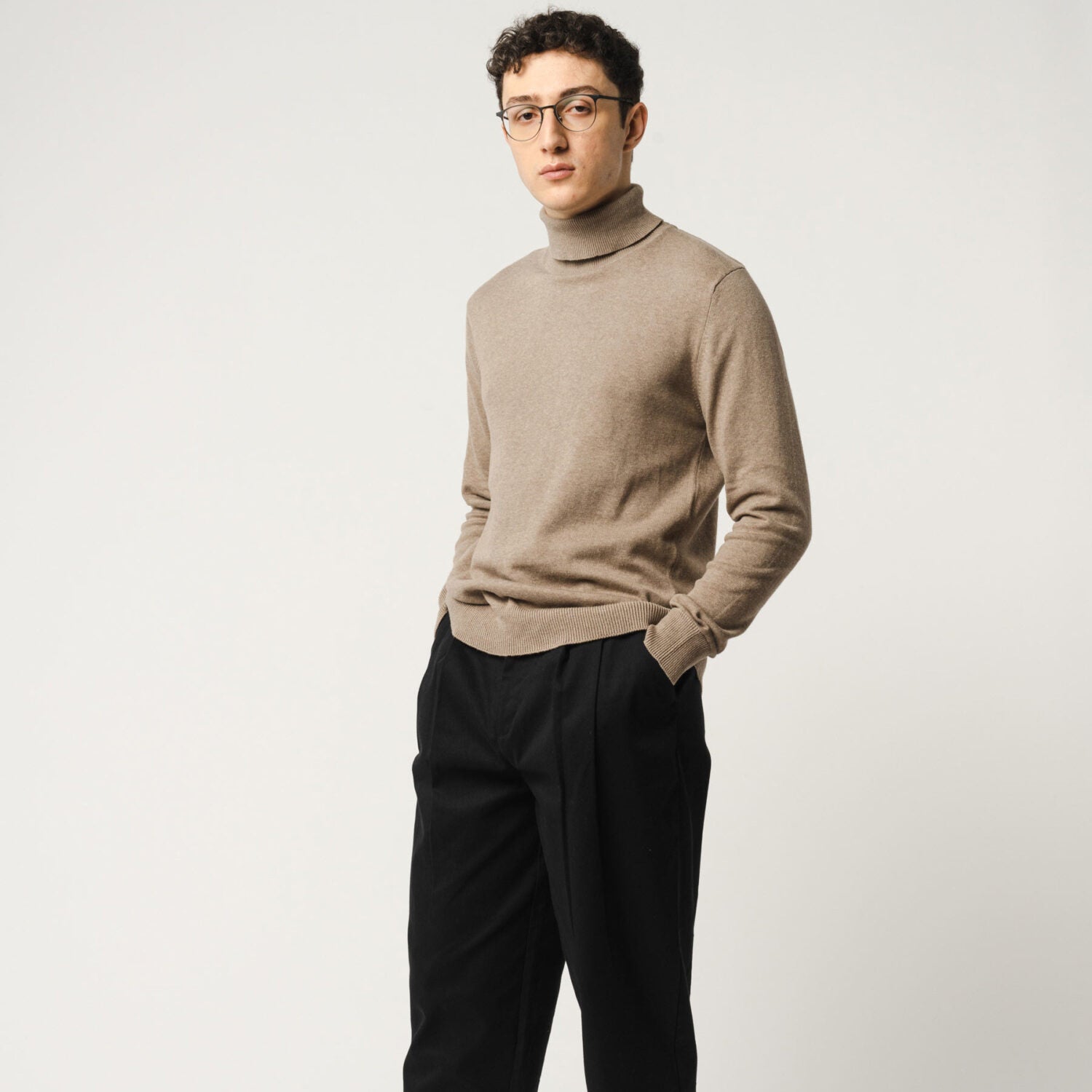 MELA Herren Feinstrick Rollkragenpullover "KANJA" - hazel-melange