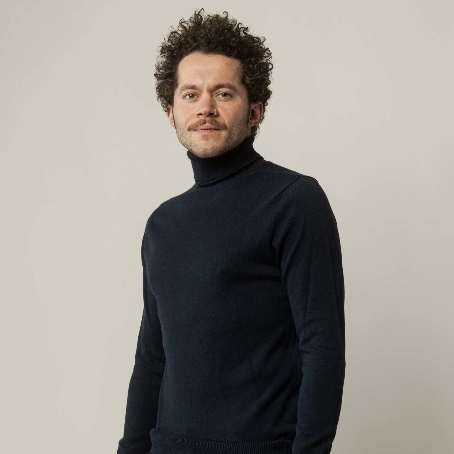 MELA Herren Feinstrick Rollkragenpullover "KANJA" - navy