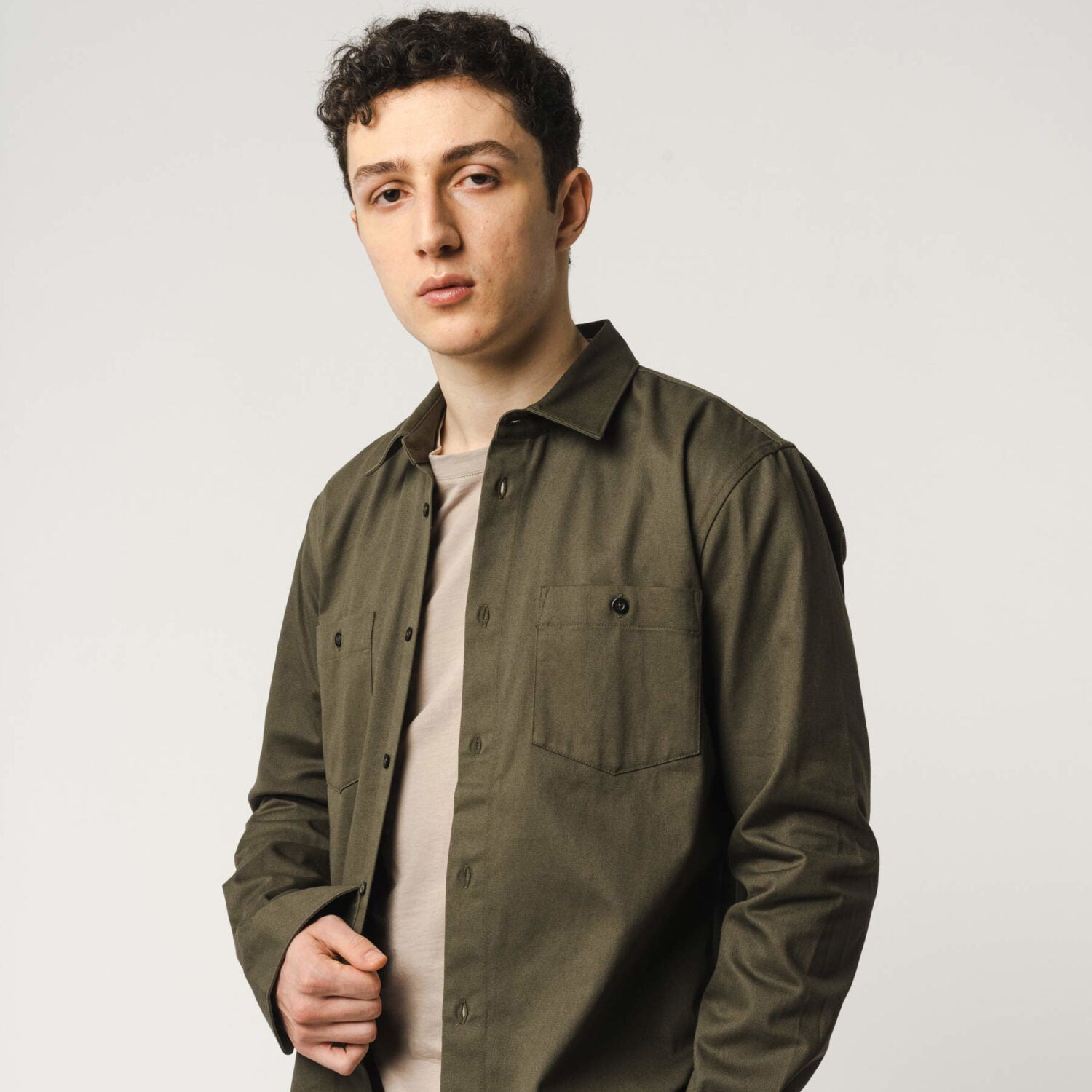 MELA Herren Hemdjacke "PRAN" - dark olive