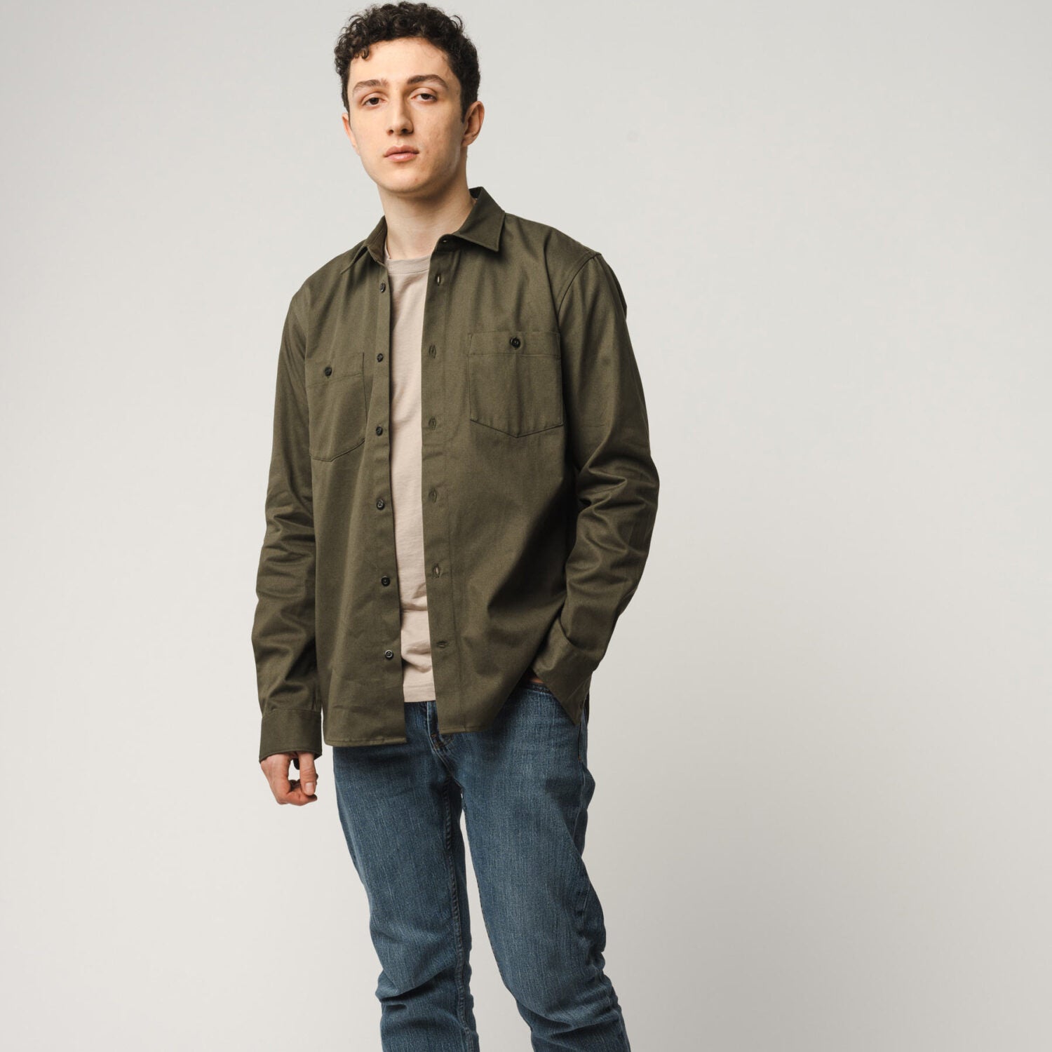 MELA Herren Hemdjacke "PRAN" - dark olive