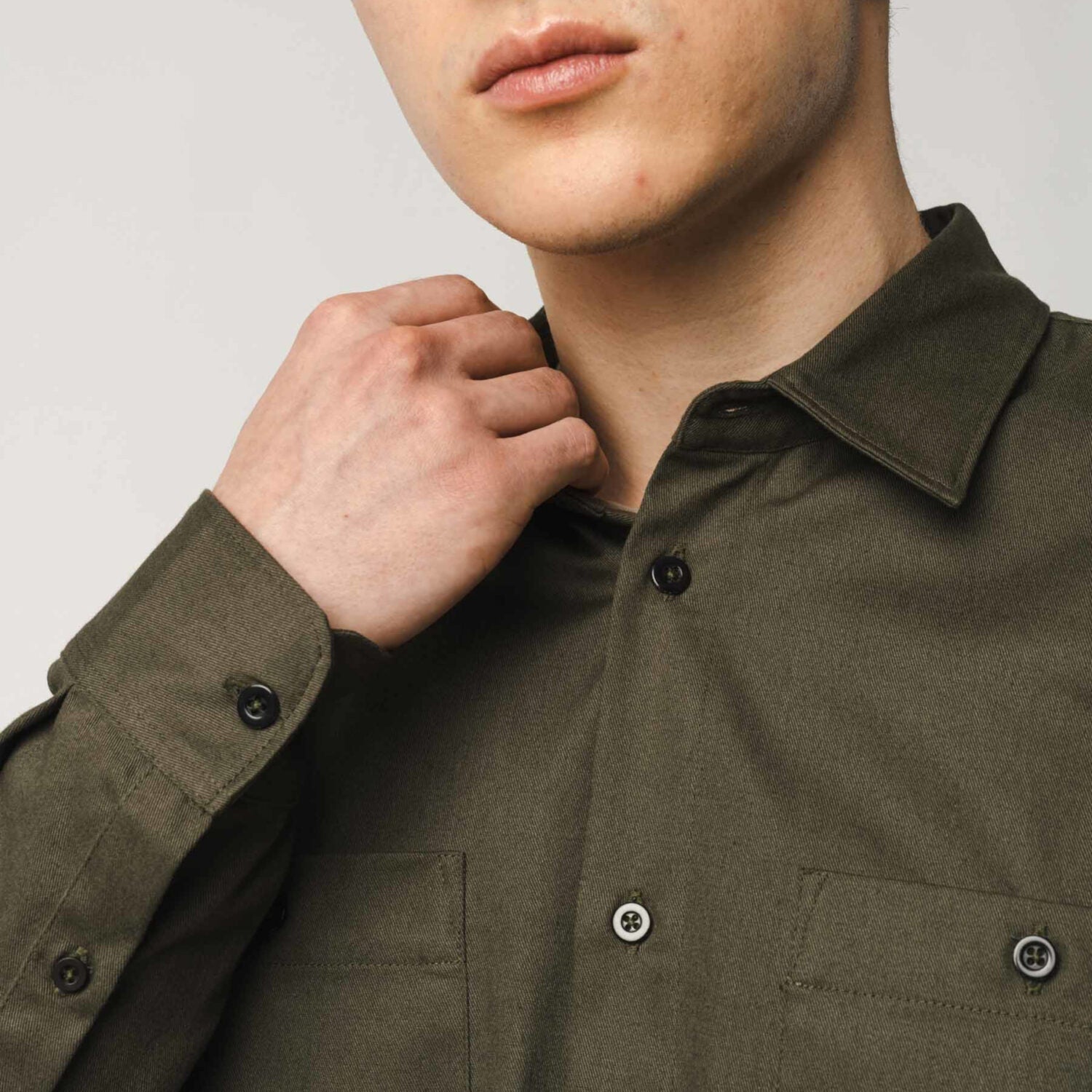 MELA Herren Hemdjacke "PRAN" - dark olive