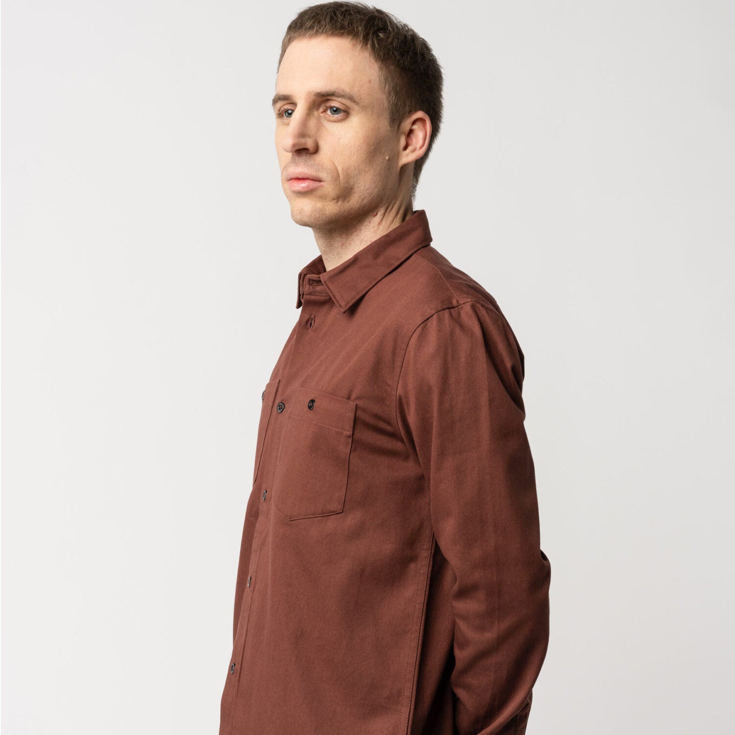 MELA Herren Hemdjacke PRAN - mahagoni_2