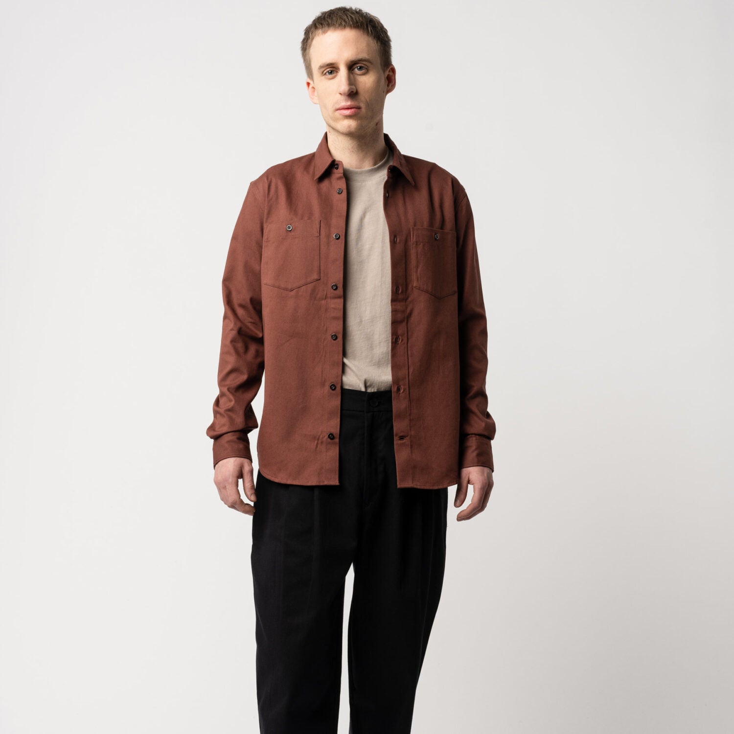 MELA Herren Hemdjacke PRAN - mahagoni_4