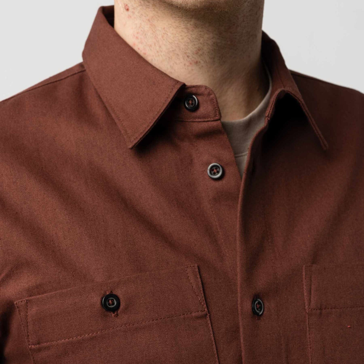 MELA Herren Hemdjacke PRAN - mahagoni_5