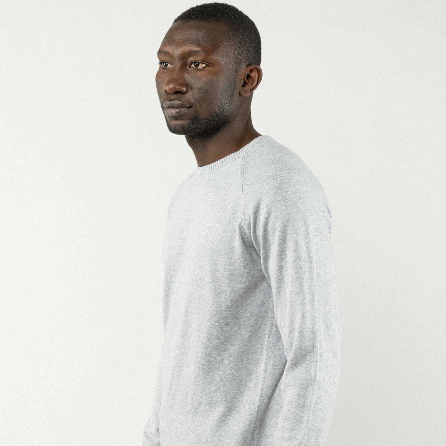 MELA Herren Strickpullover BASIC - grau-melange_2