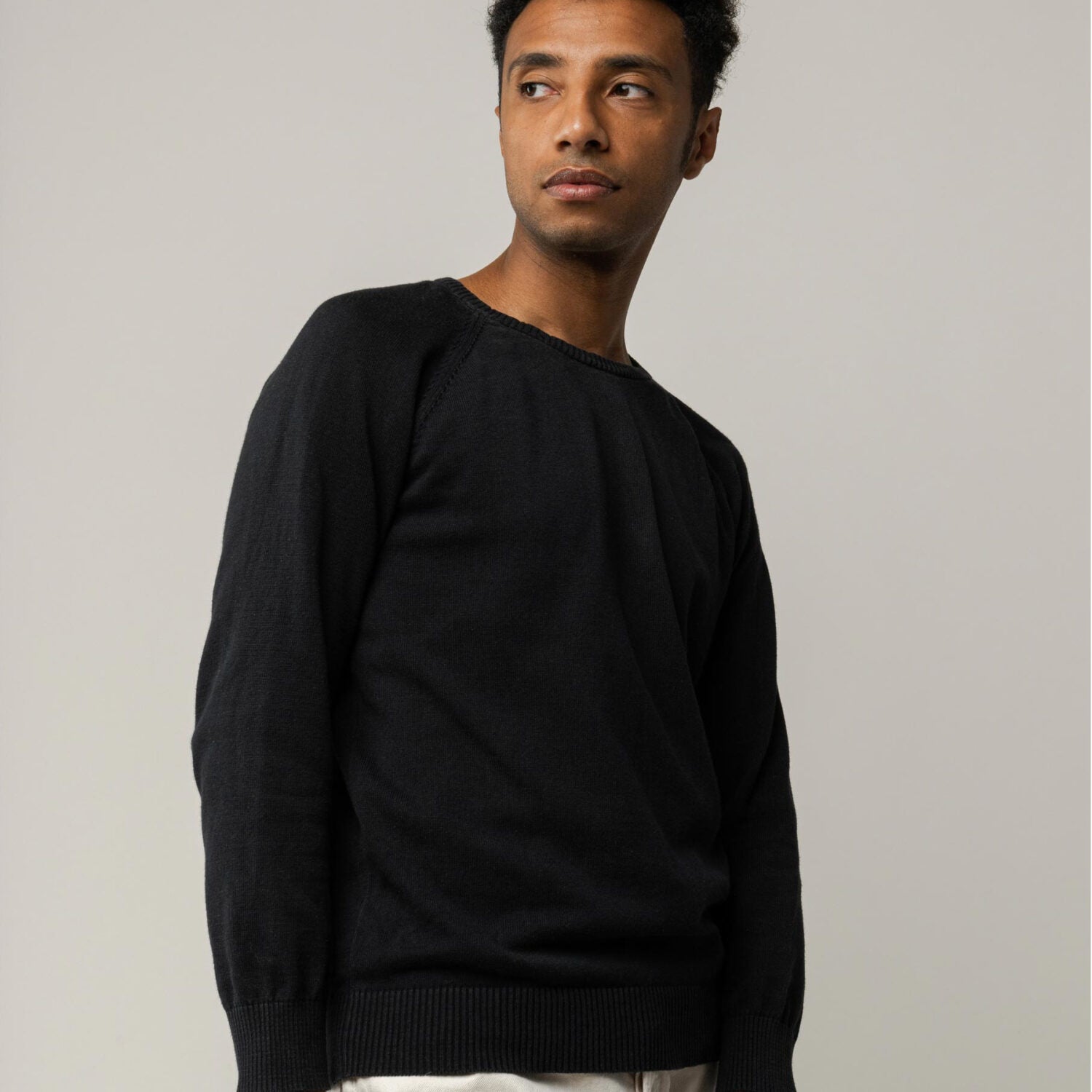 MELA Herren Strickpullover "BASIC" - schwarz