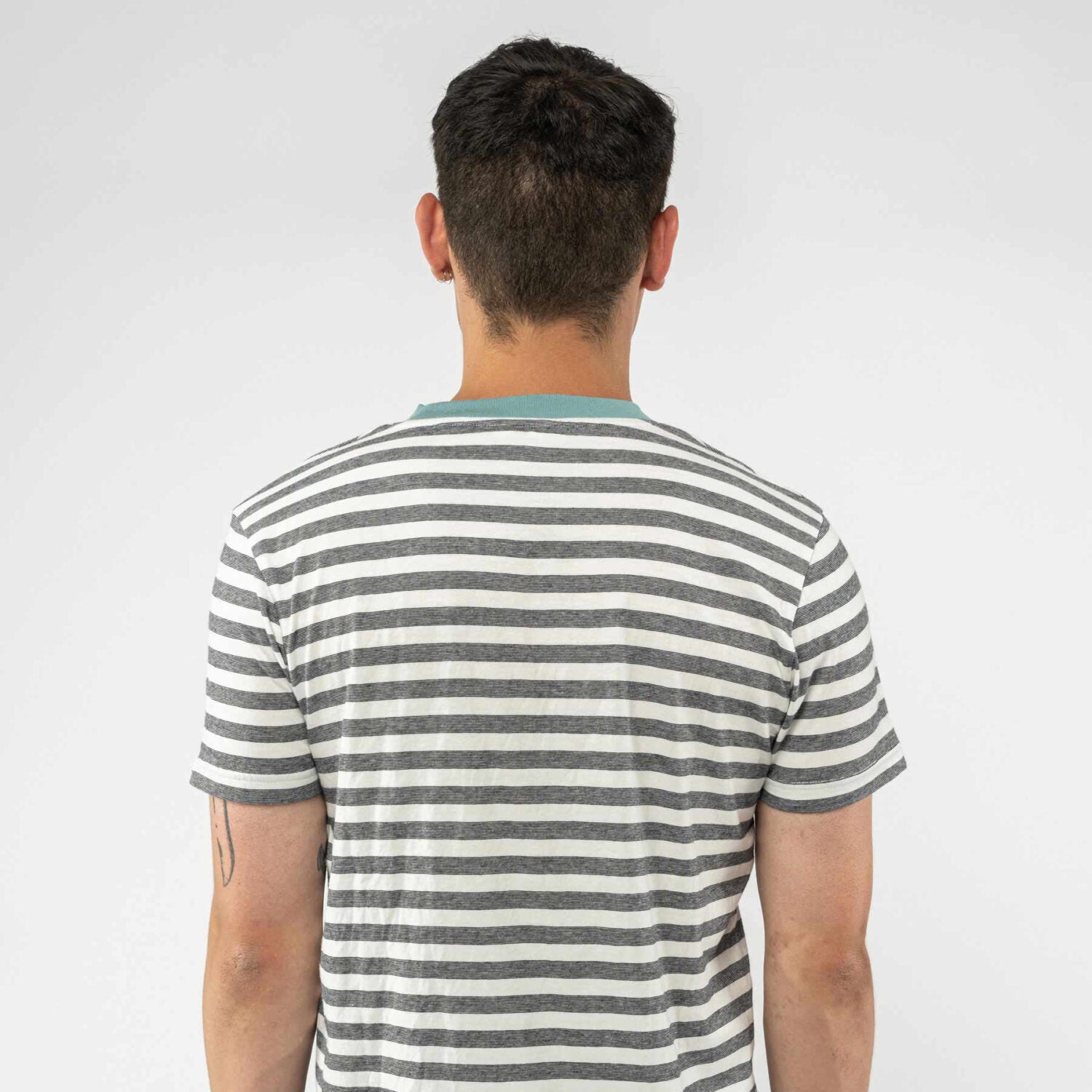 MELA Herren T-Shirt "AVAN" - Thin Stripes - Turquoise