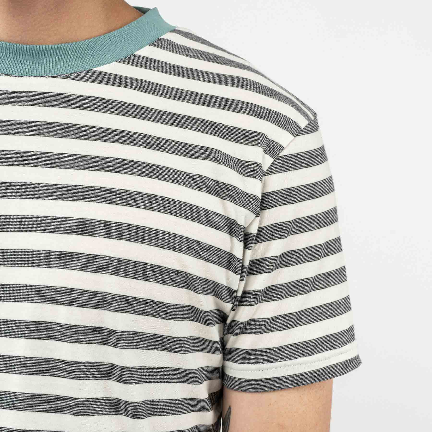 MELA Herren T-Shirt "AVAN" - Thin Stripes - Turquoise