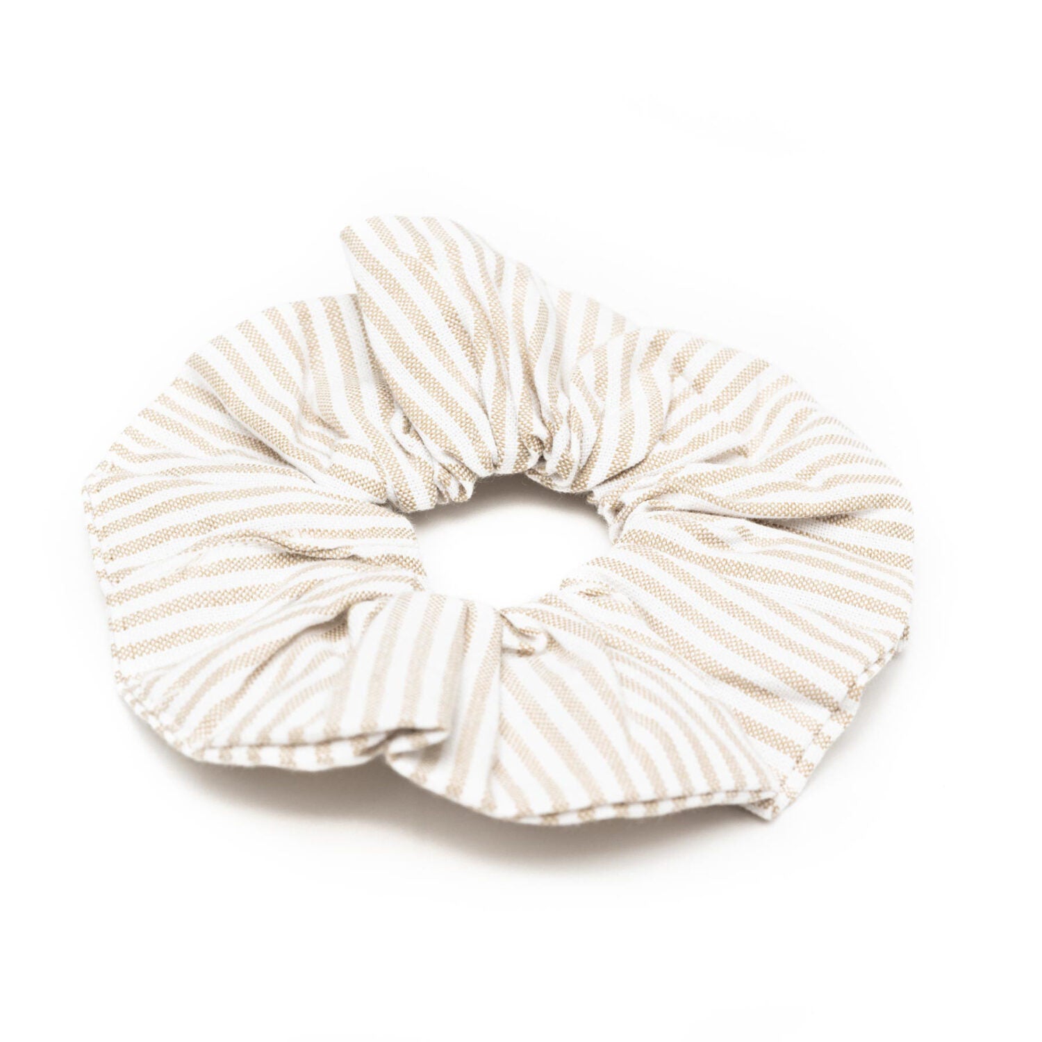 MELA Scrunchie Haargummi "AJITHA" - Beige Stripes