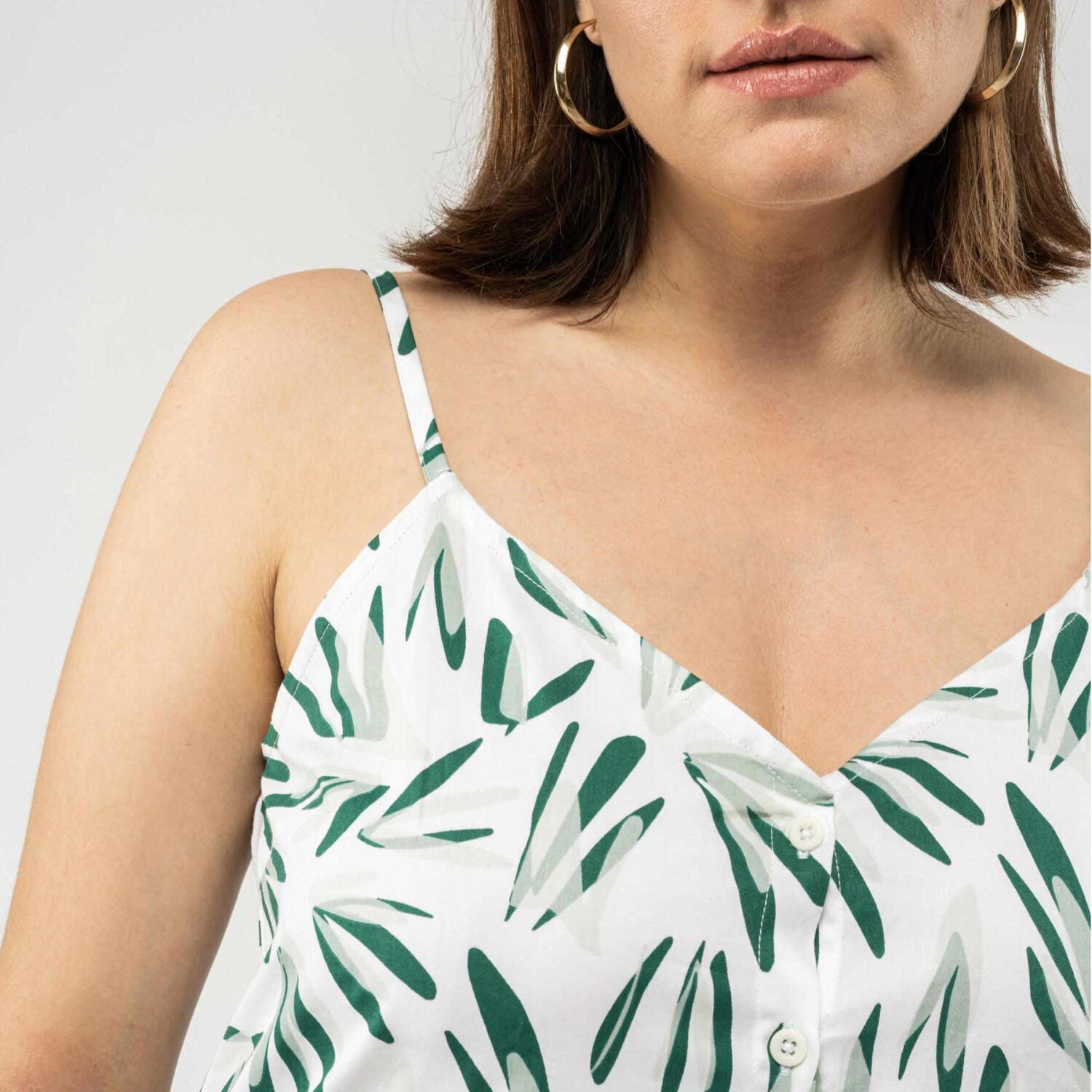 MELA Trägerkleid mit Knopfleiste "MAJANDRA" - leaf