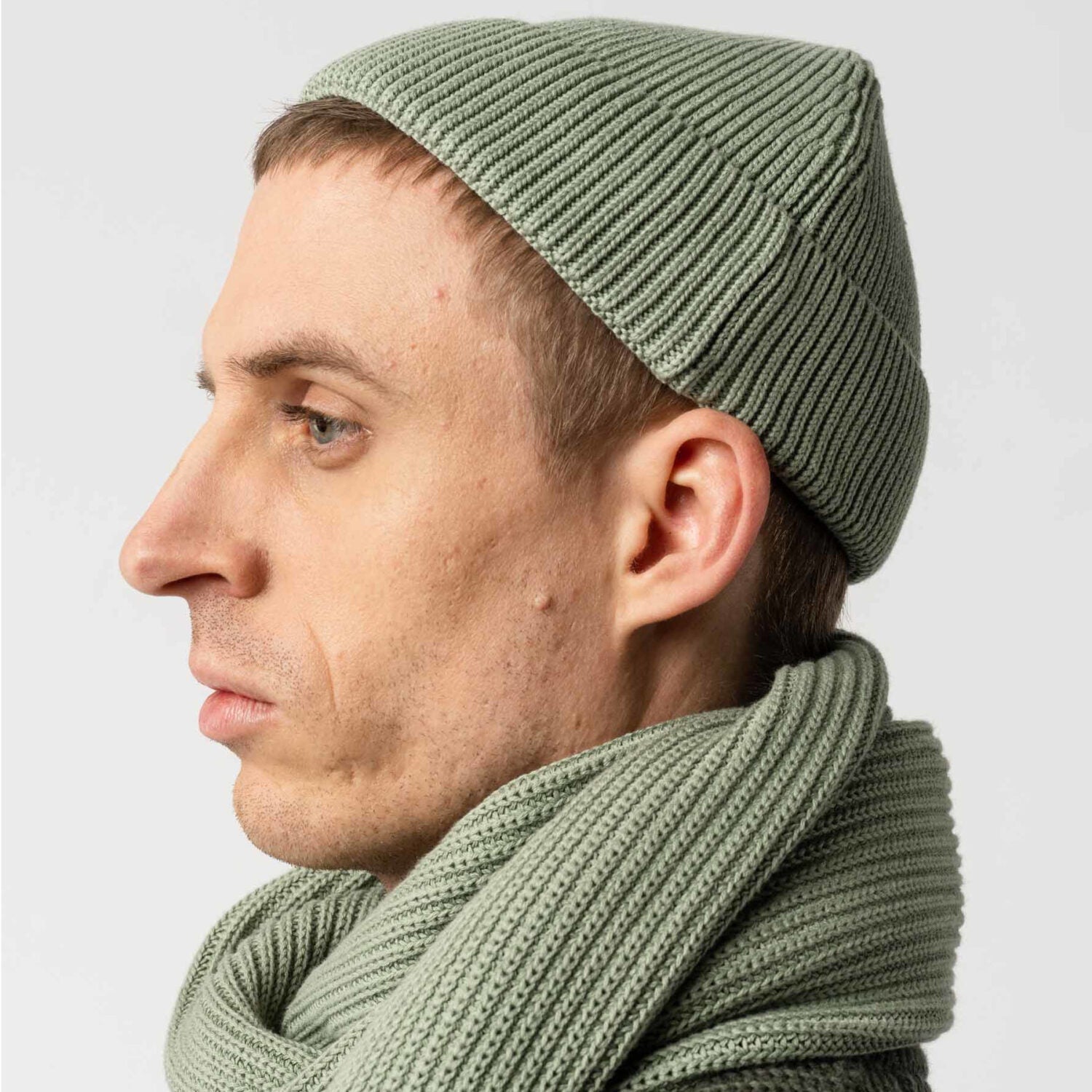 MELA Unisex Kurze Rippstrick Mütze "RAFI" - mint