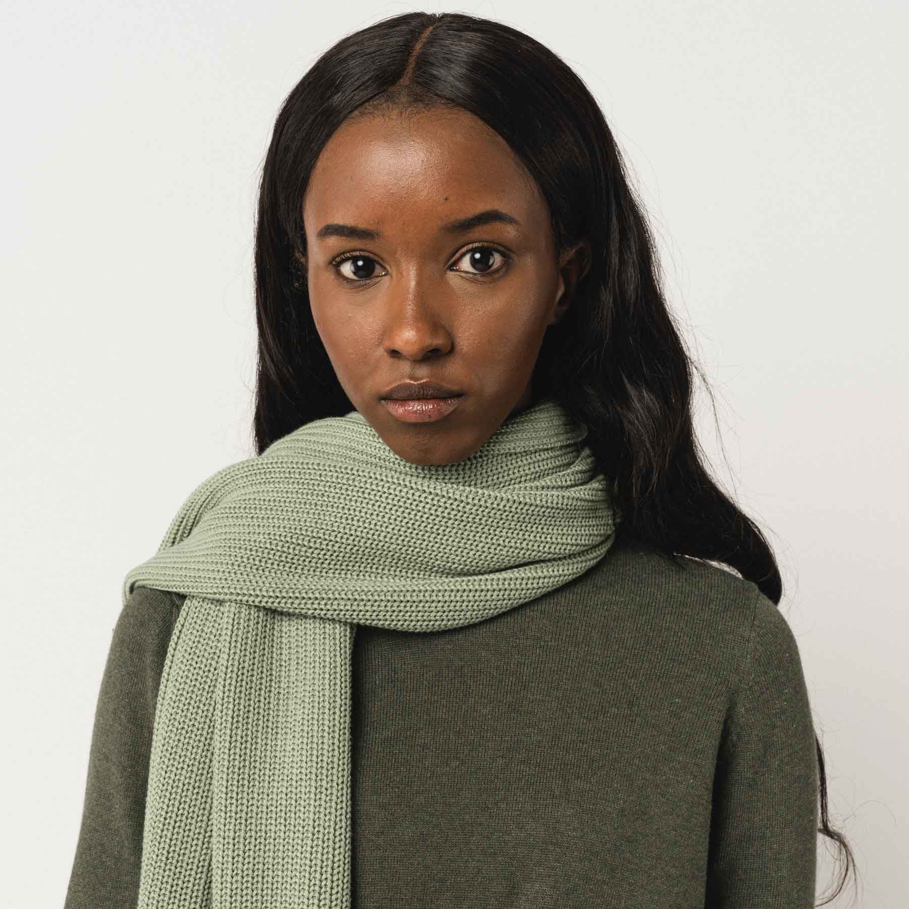 MELA Unisex Rippstrick Schal "NAGNA" - mint