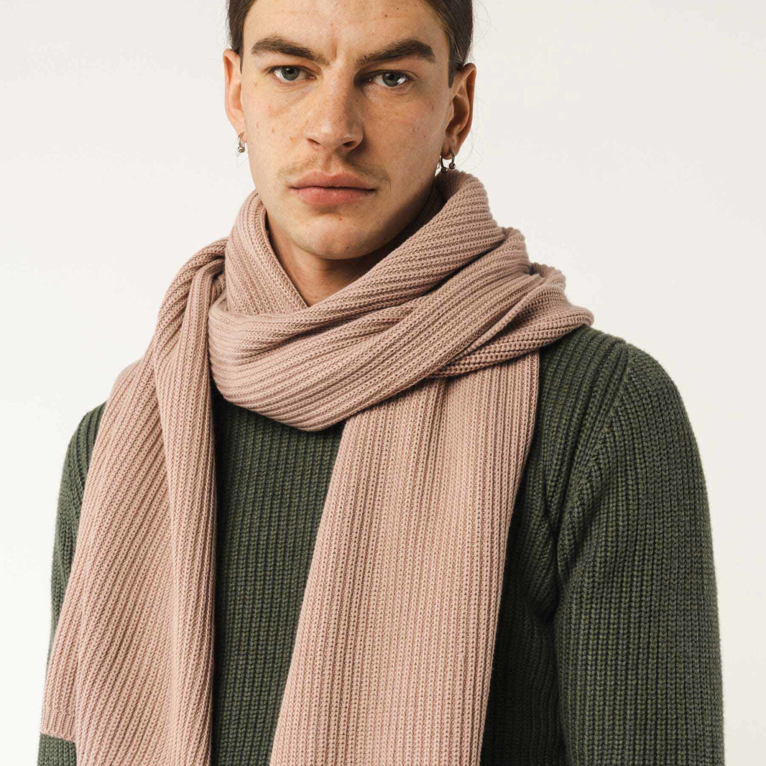 MELA Unisex Rippstrick Schal "NAGNA" - rose