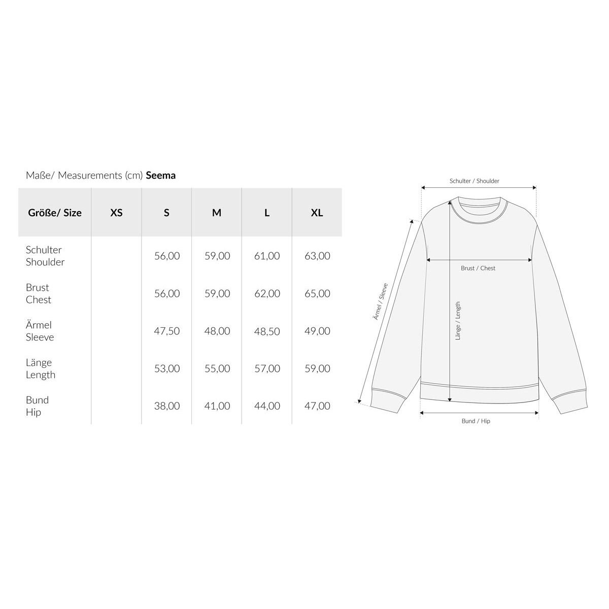 MELAWEAR Damen Strickpullover SEEMA Größentabelle