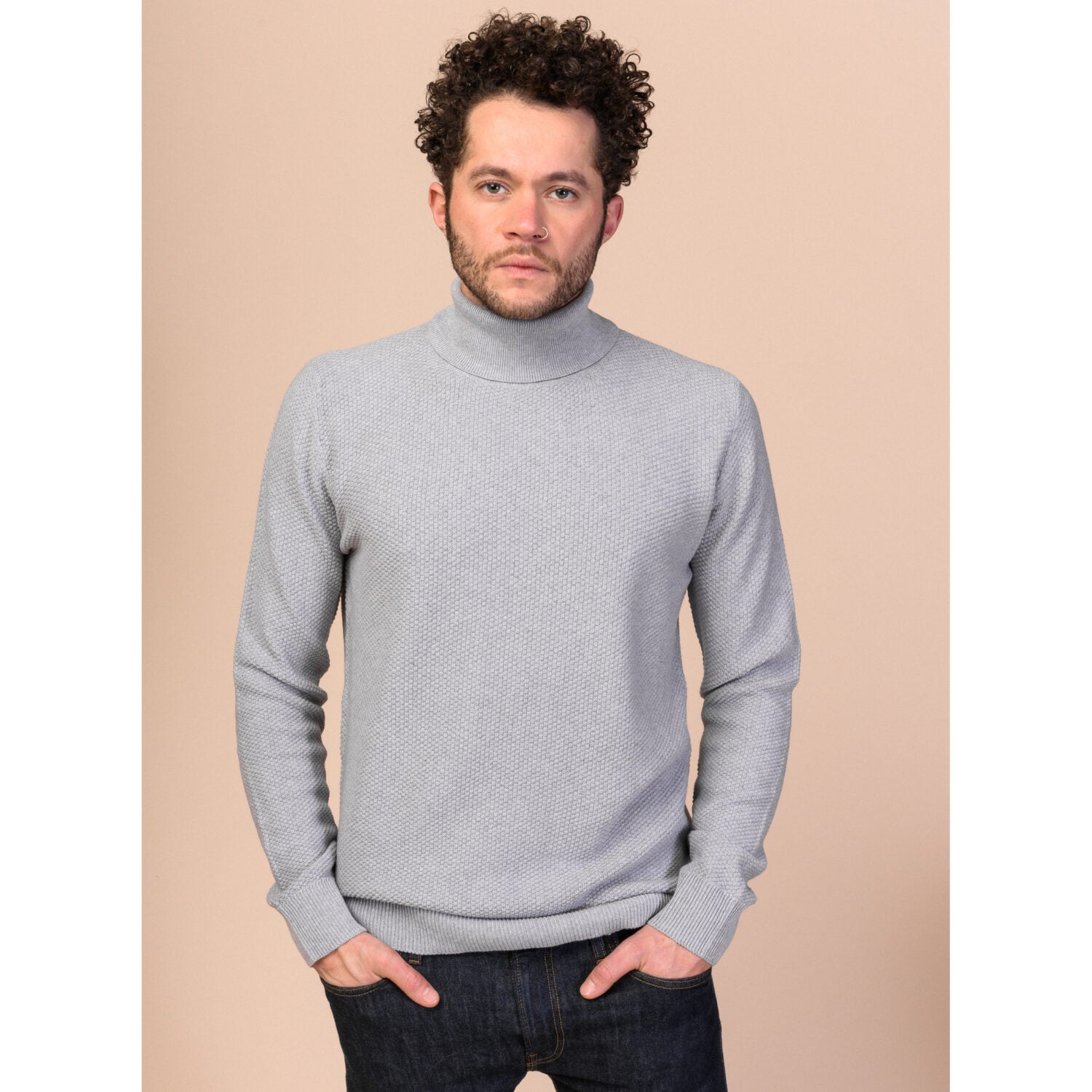 MELAWEAR Herren Rollkragen-Pullover "DILIP" Grau Melange M