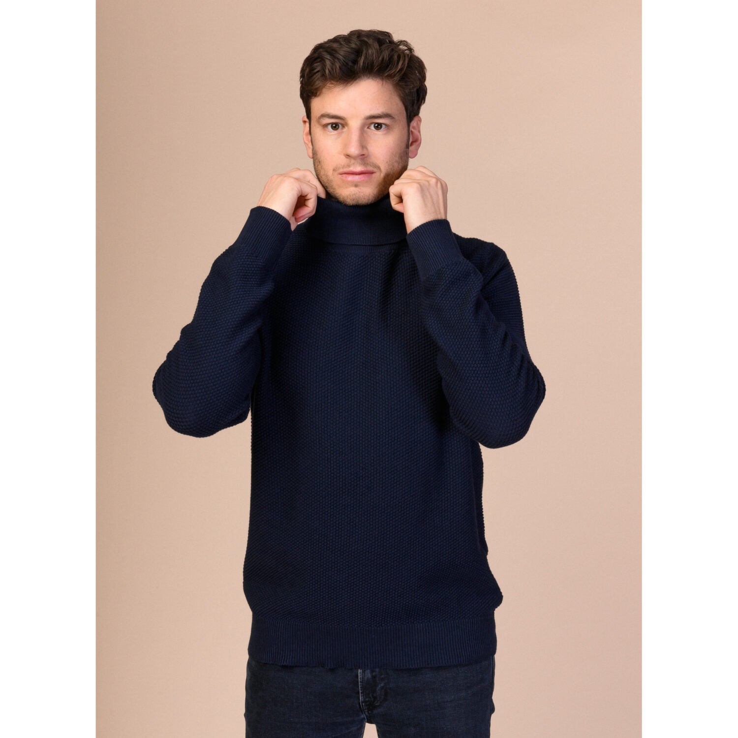 MELAWEAR Herren Rollkragen-Pullover "DILIP" Navy M