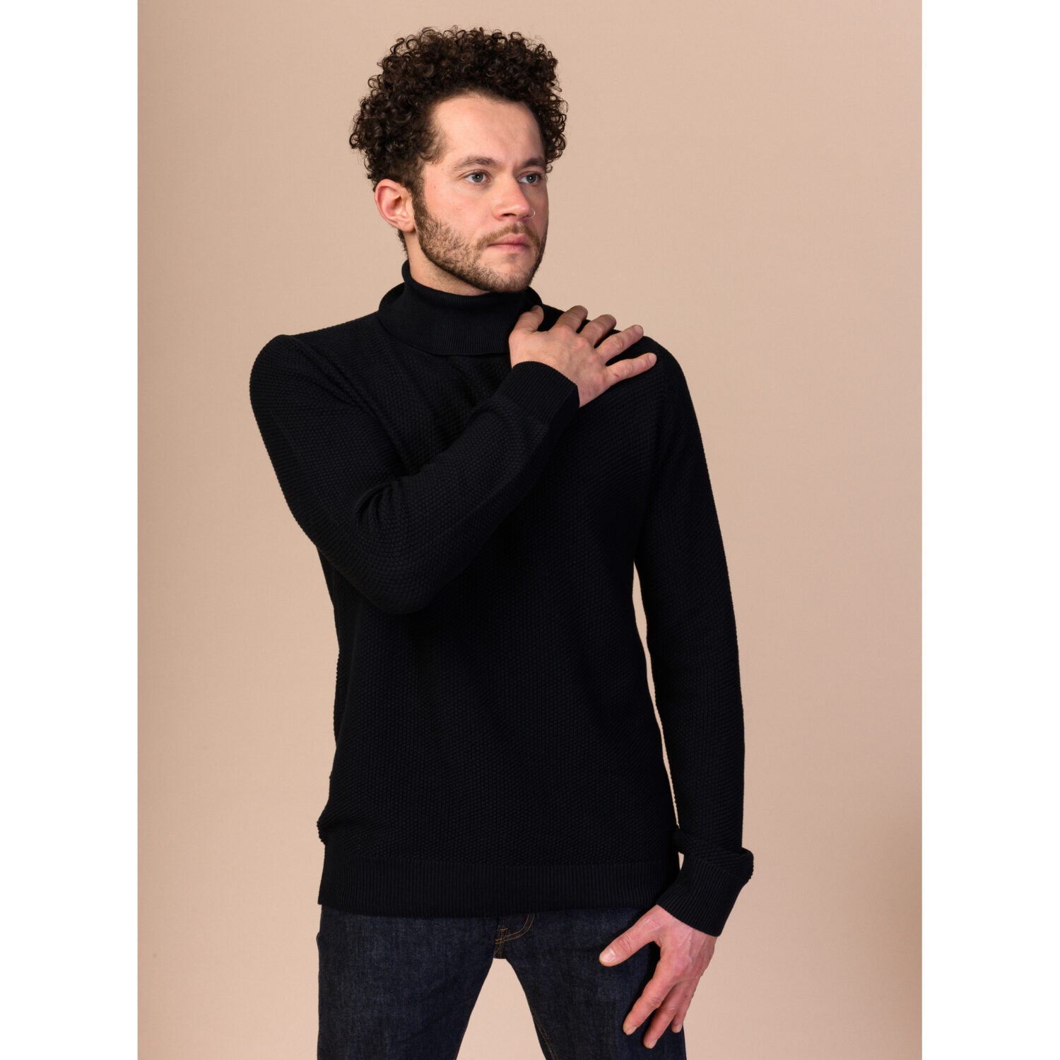 MELAWEAR Herren Rollkragen-Pullover "DILIP" Schwarz M