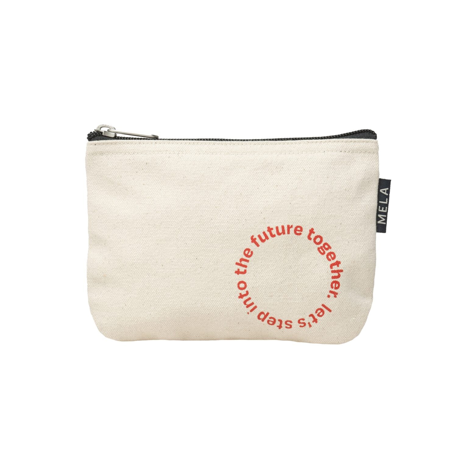 MELA Kleine Kosmetiktasche Greige Druck Future