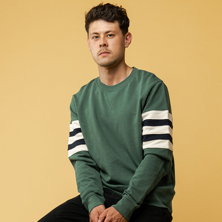 MELAWEAR Herren Sweatshirt "MANOJ" - Dritte Wahl Bunte Streifen M