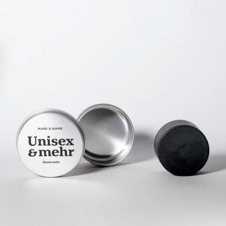 MARI&ANNE Rasierseife mit Dose "Unisex und Mehr" 80g Aktivkohle