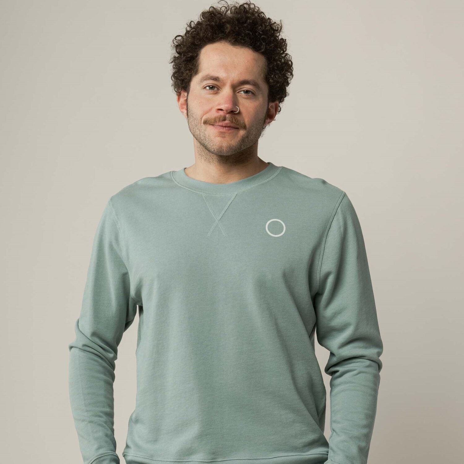 MELA Herren Sweatshirt "ADIL" - sage-druck cream