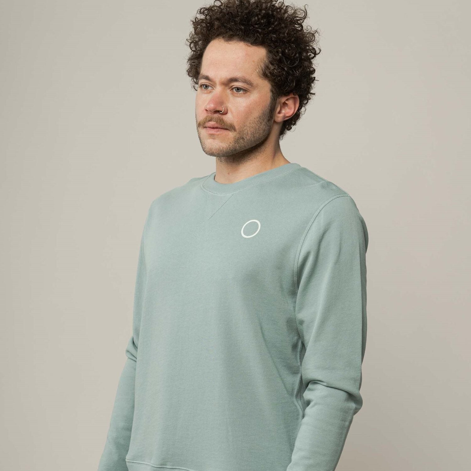 MELA Herren Sweatshirt "ADIL" - sage-druck cream