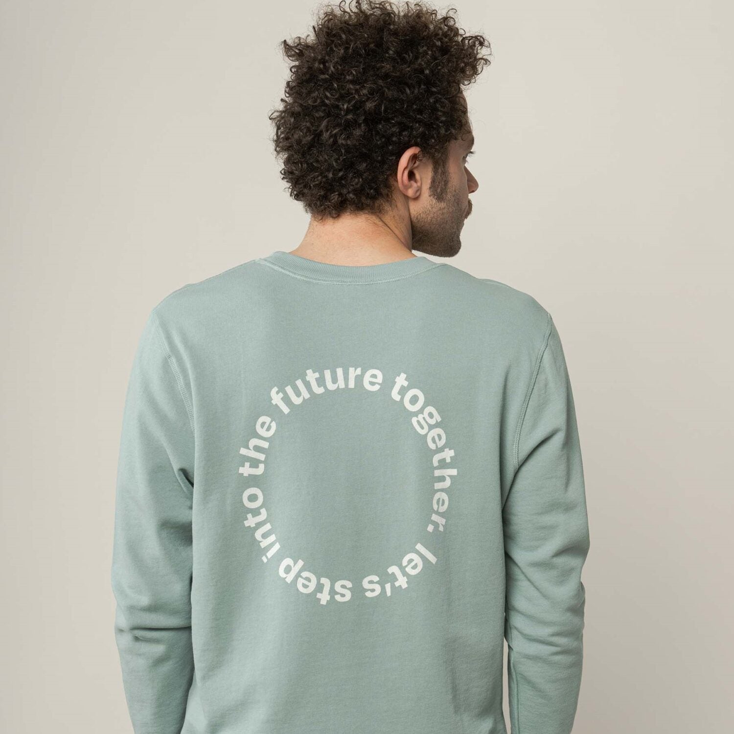 MELA Herren Sweatshirt "ADIL" - sage-druck cream