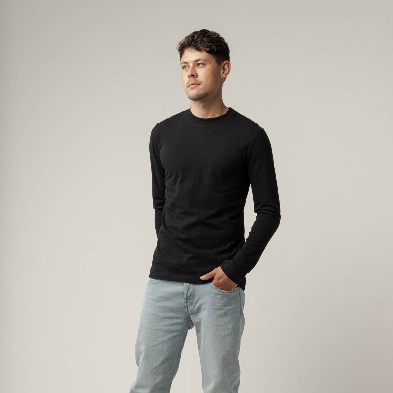 MELA Herren Langarmshirt "AROON" Schwarz