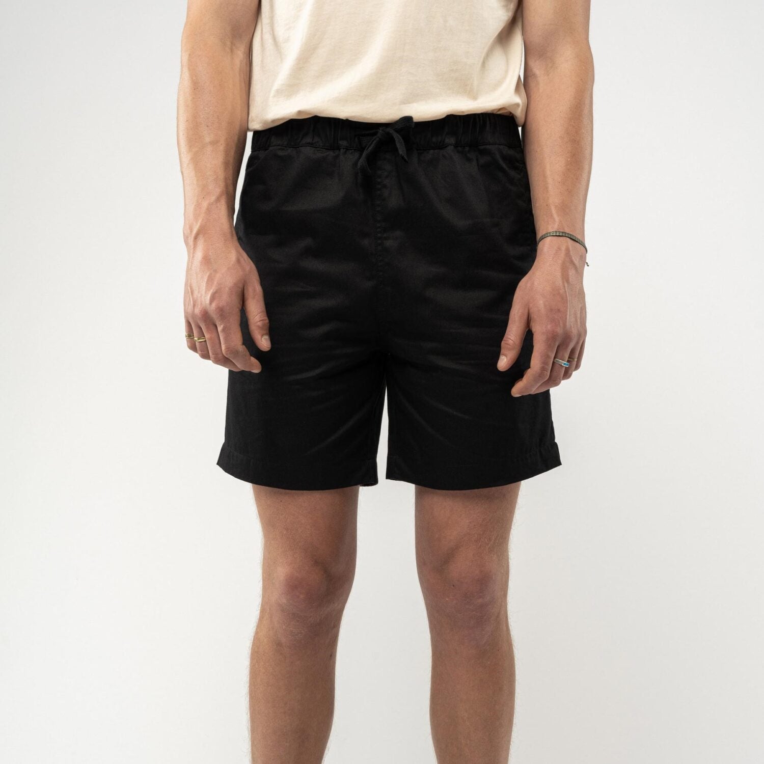 MELA Herren Shorts mit elastischem Bund "MOHIT" - schwarz