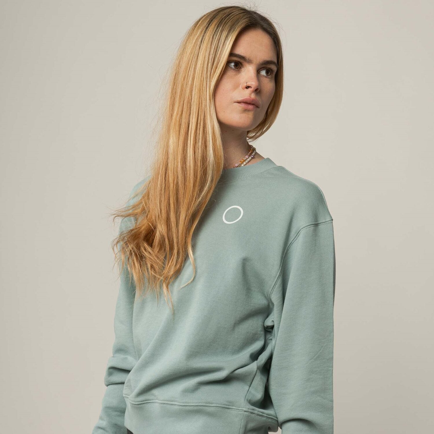MELA Damen Sweatshirt "RATI" - sage-druck cream
