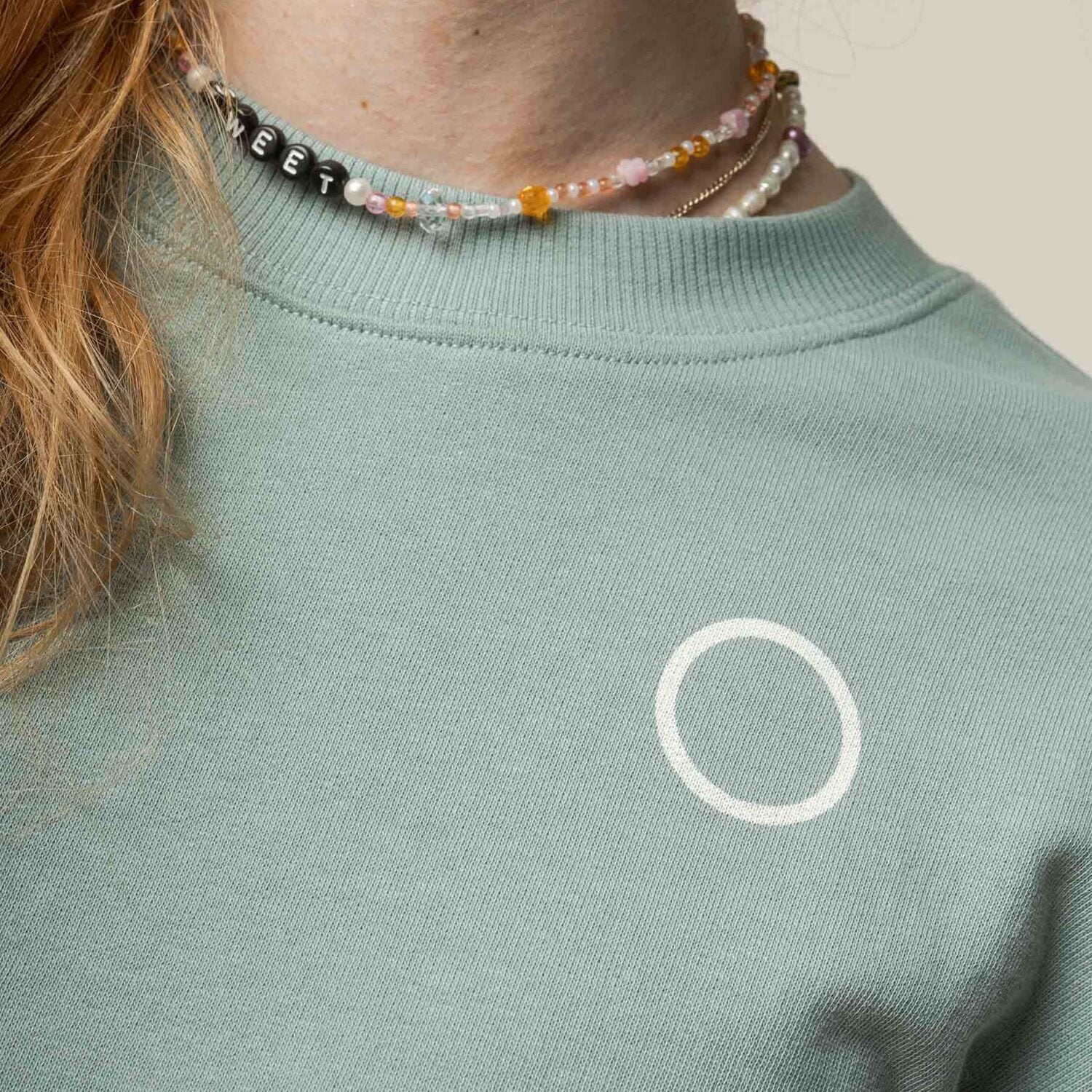 MELA Damen Sweatshirt "RATI" - sage-druck cream