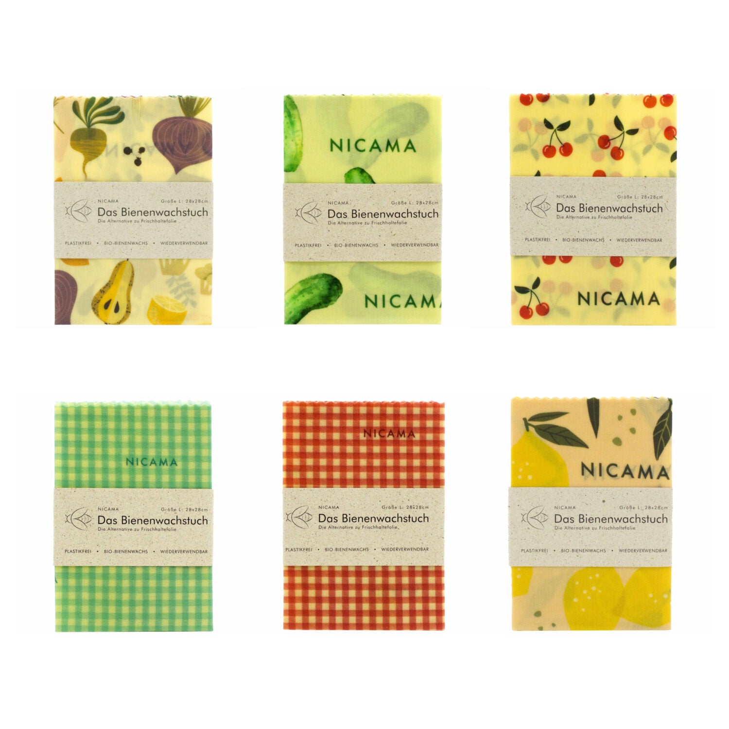 NICAMA Bienenwachstuch 28x28 cm - verschiedene FarbenMuster_1