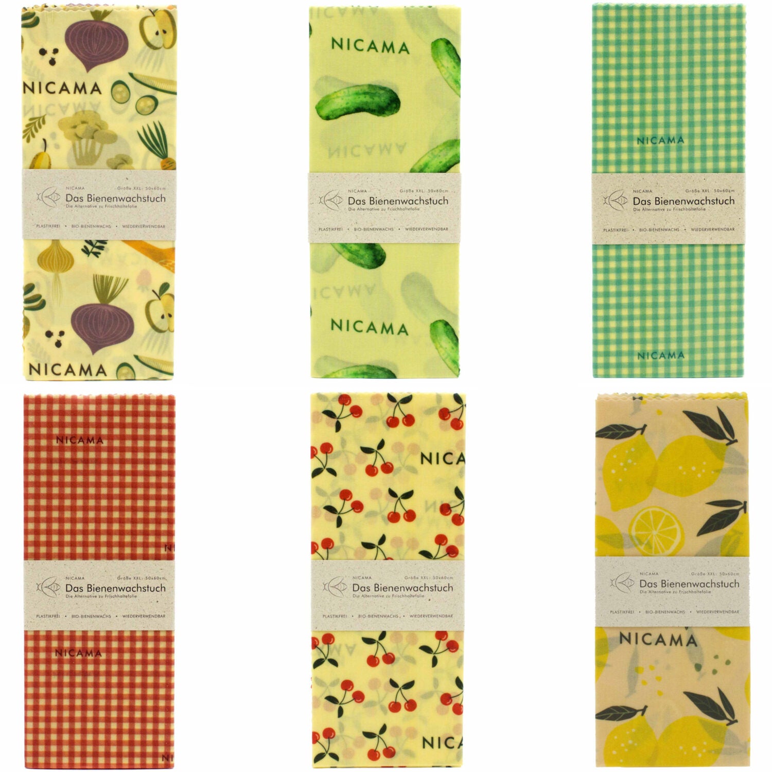 NICAMA Bienenwachstuch 60x50 cm - verschiedene FarbenMuster_1