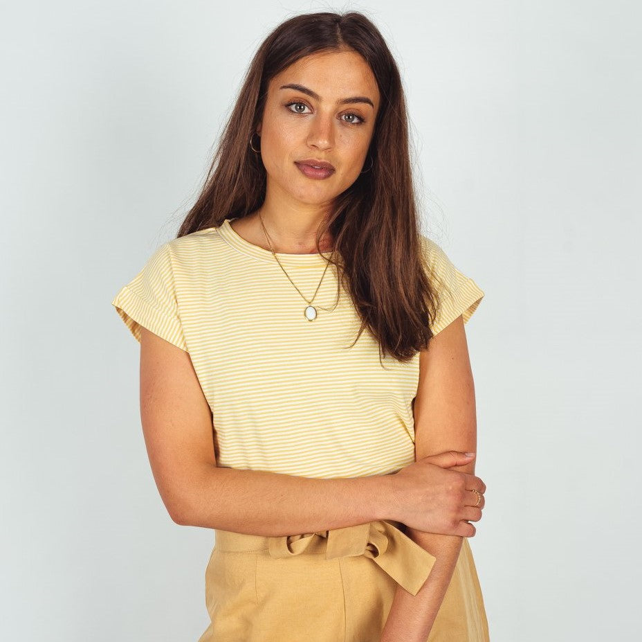 Noorlys_ T-Shirt BAASIC YellowStriped_1
