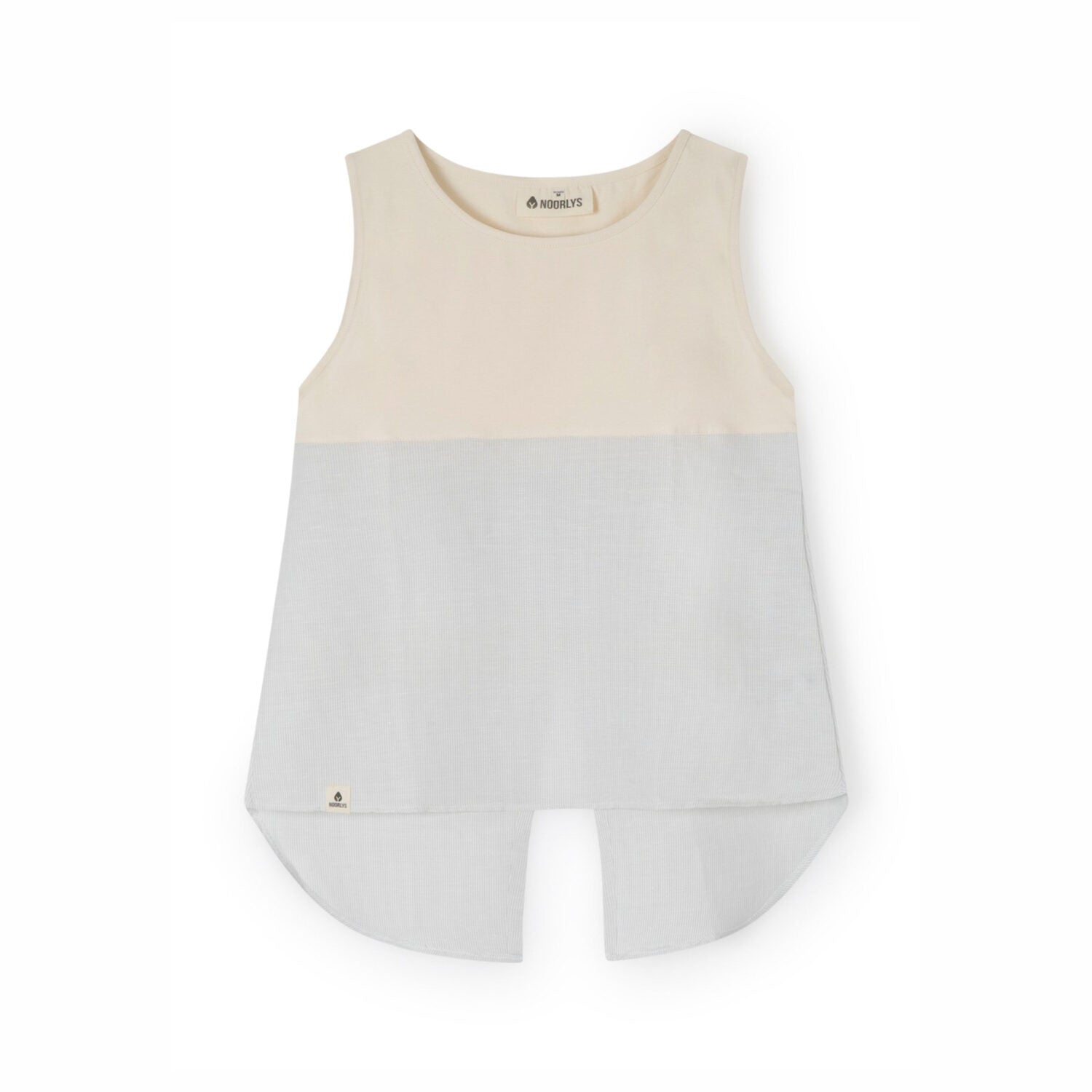 Noorlys Damen Top "TAMINA" - Pearled Ivory-Gray Striped