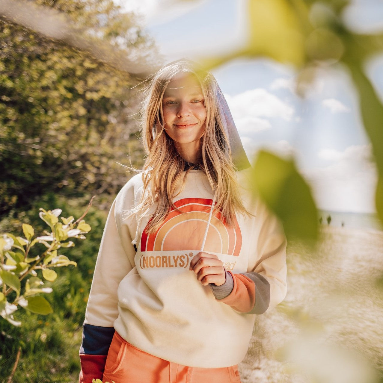 Noorlys Damen Hoodie "TÜÜTJE" - Pearled Ivory-Gray Stone