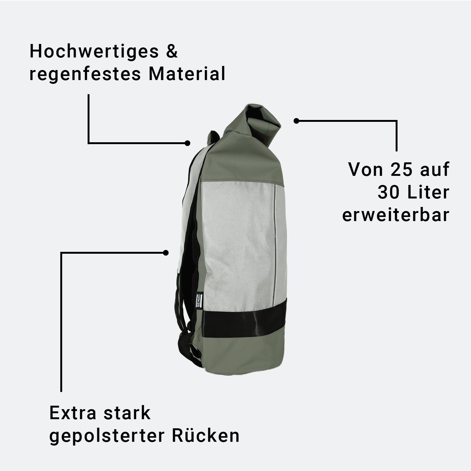 OAK25 reflektierender Rucksack "Reflective Rolltop"