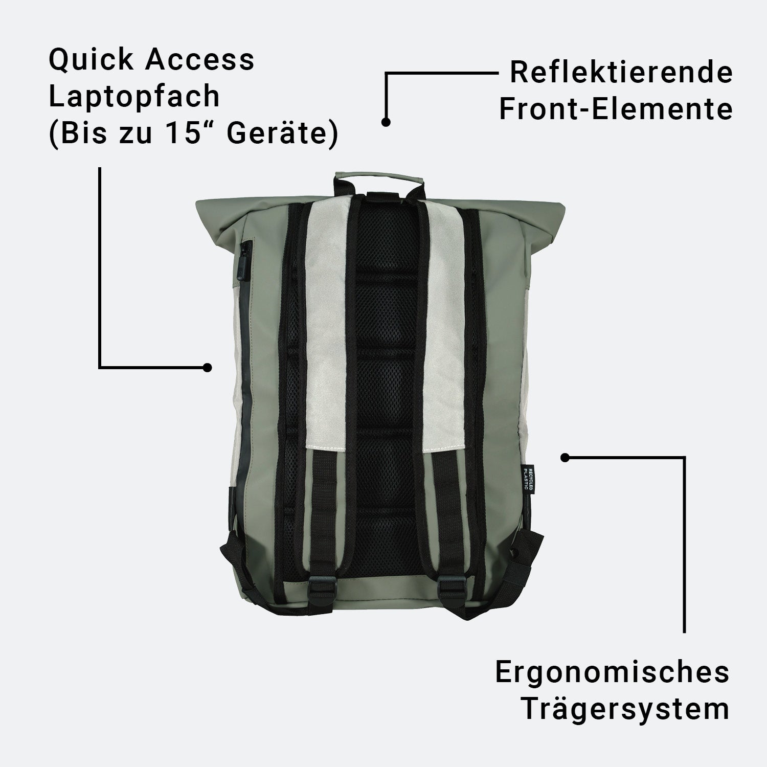 OAK25 reflektierender Rucksack "Reflective Rolltop"