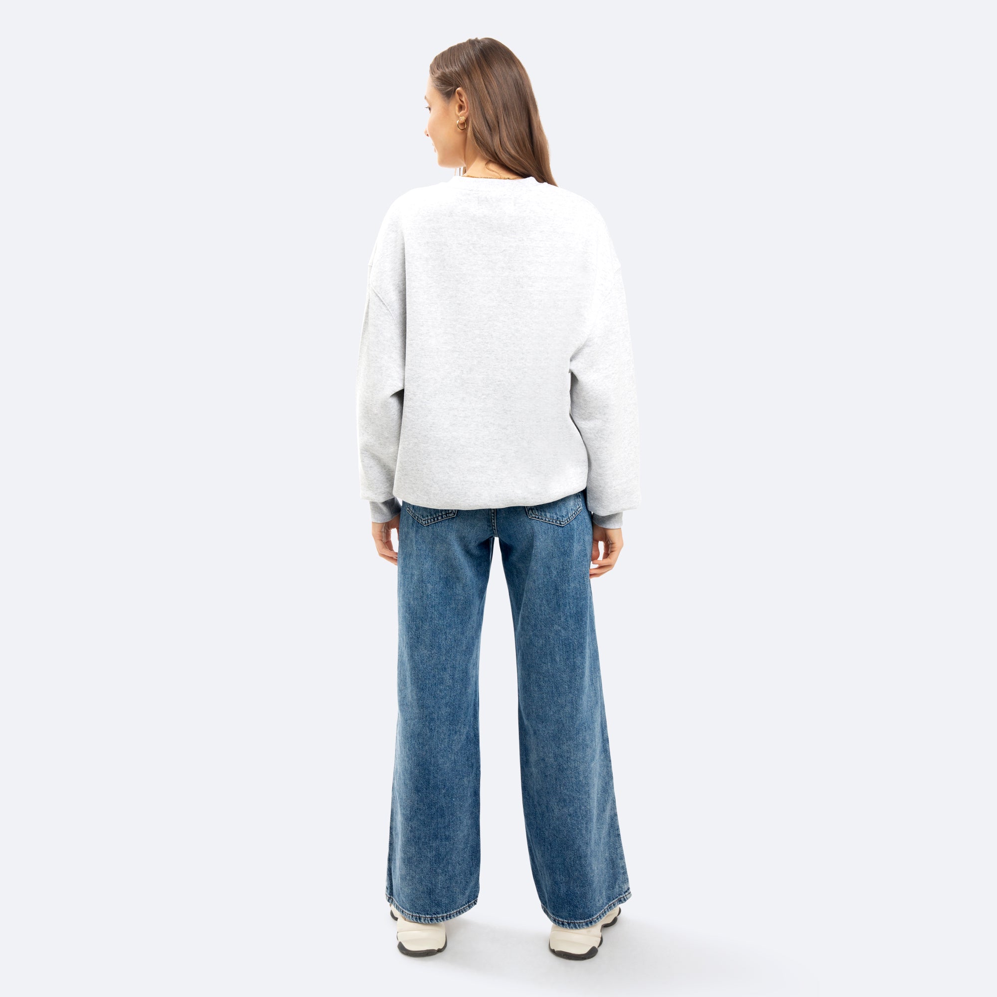 On Vacation Ladies Sports Sweater "Palms" - Grey