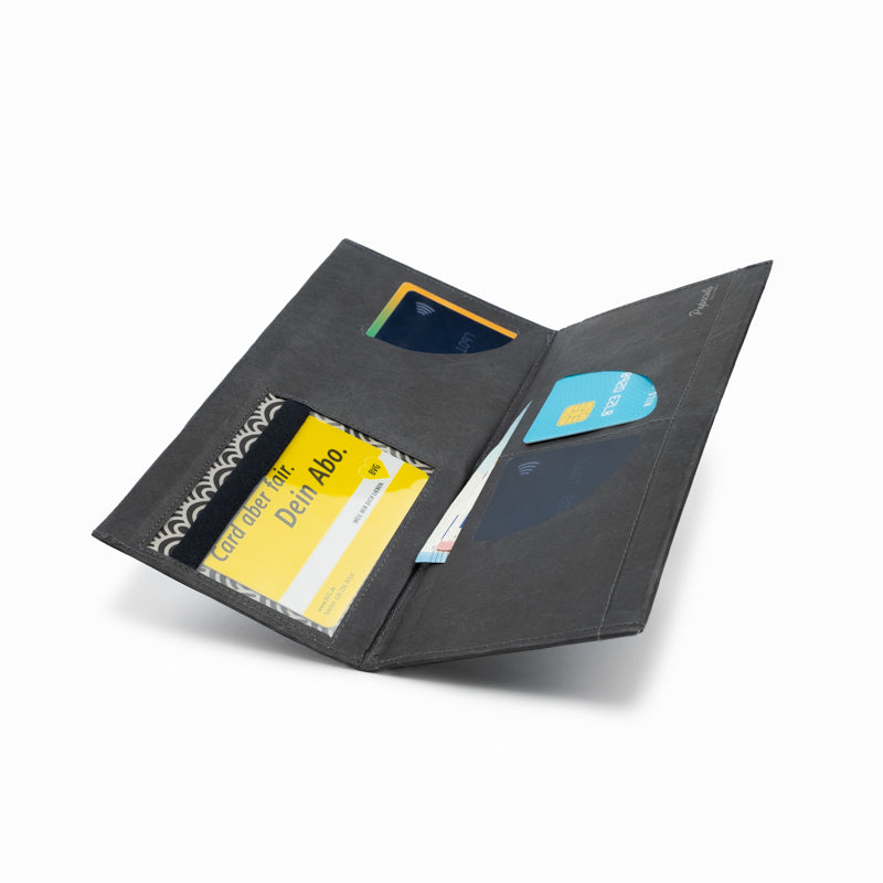 Paprcuts Portemonnaie XL mit RFID-Schutz Just Black Silver