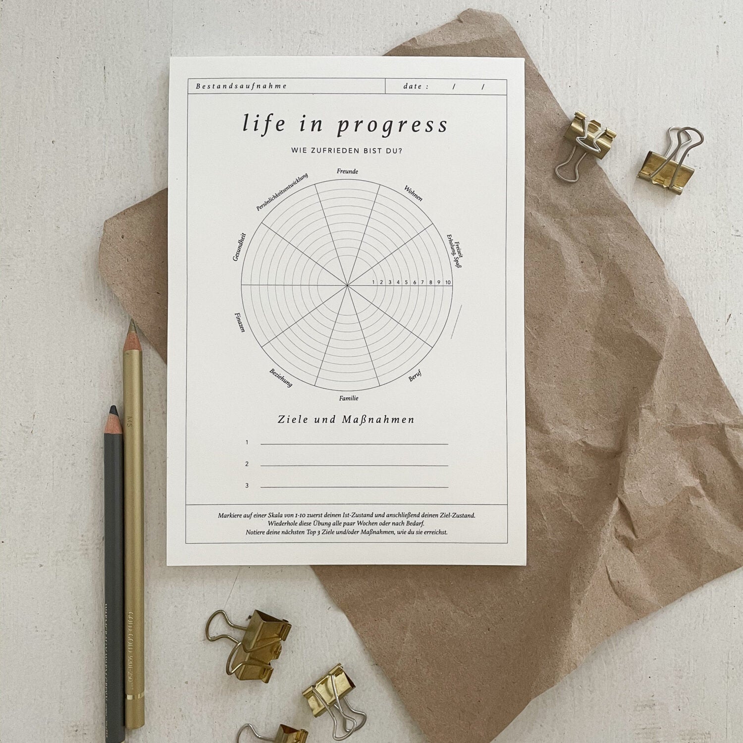 Projekt Stil Achtsamkeitsbuch-Achtsamkeitsblock (A5) life in progress