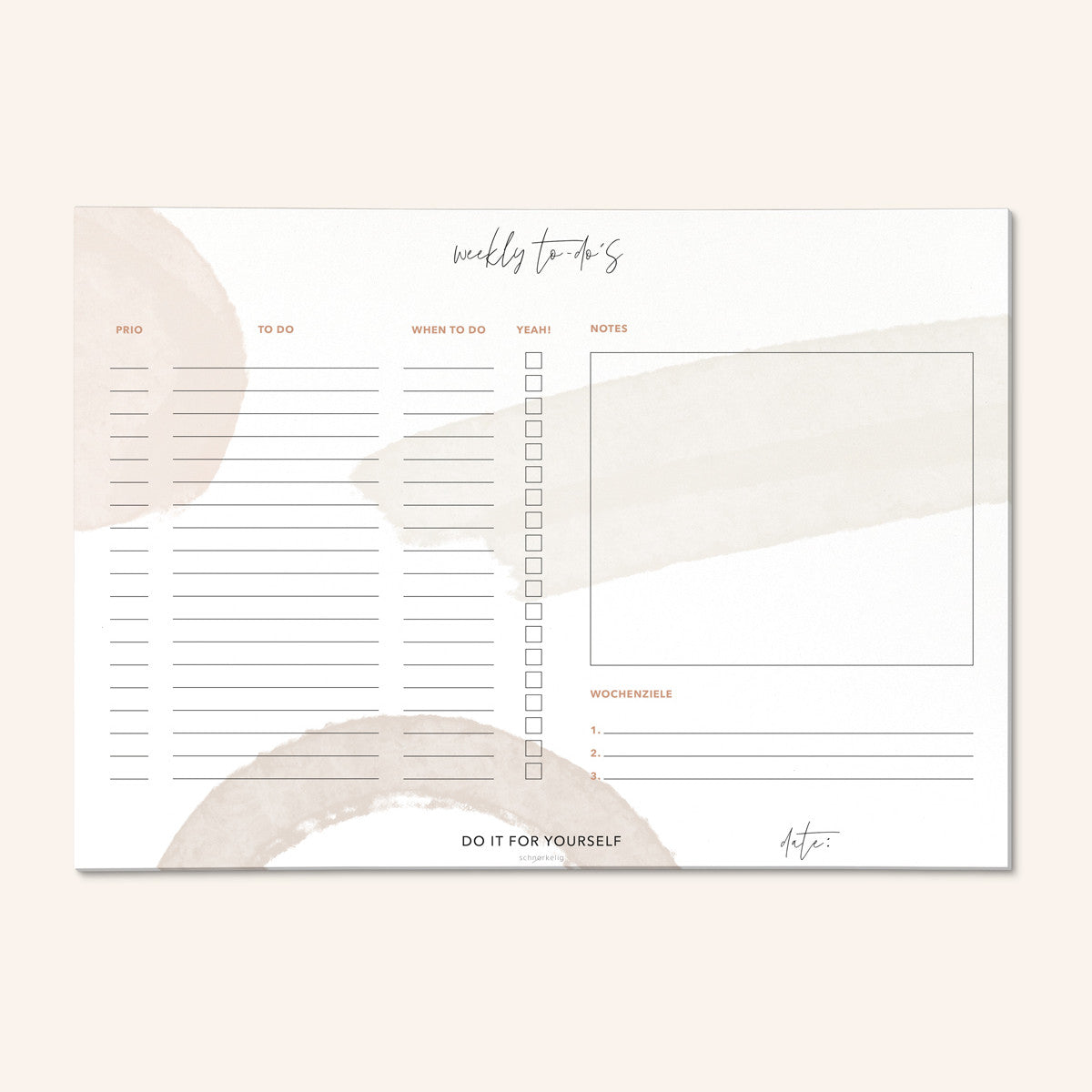 Projekt Stil Wochenplaner (A4) DO IT FOR YOURSELF