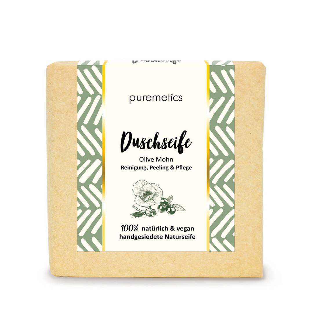 puremetics Duschpeelingseife "Olive Mohn"