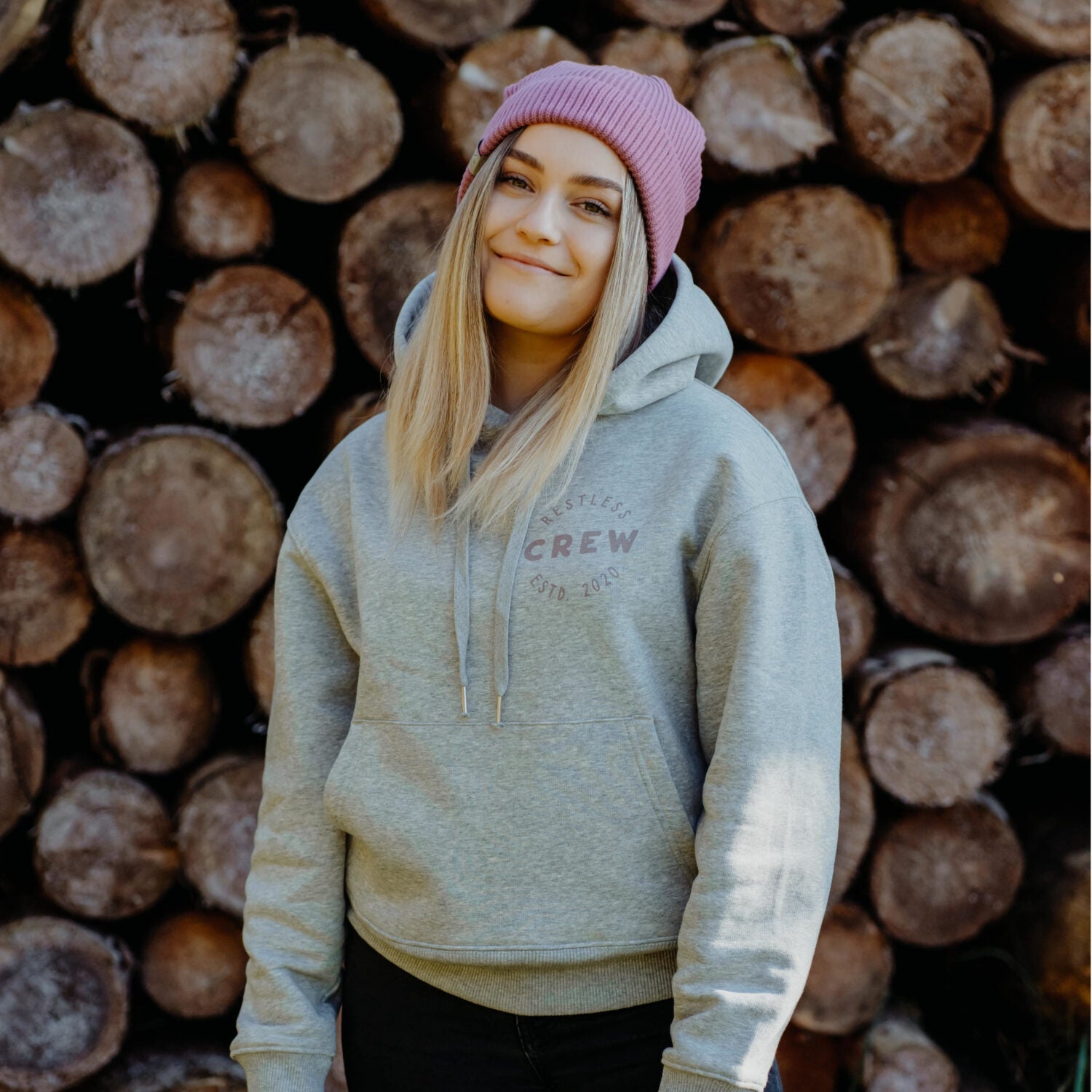 Restless Crew Damen Oversized Hoodie CREW Hoodie - Grey_1.1