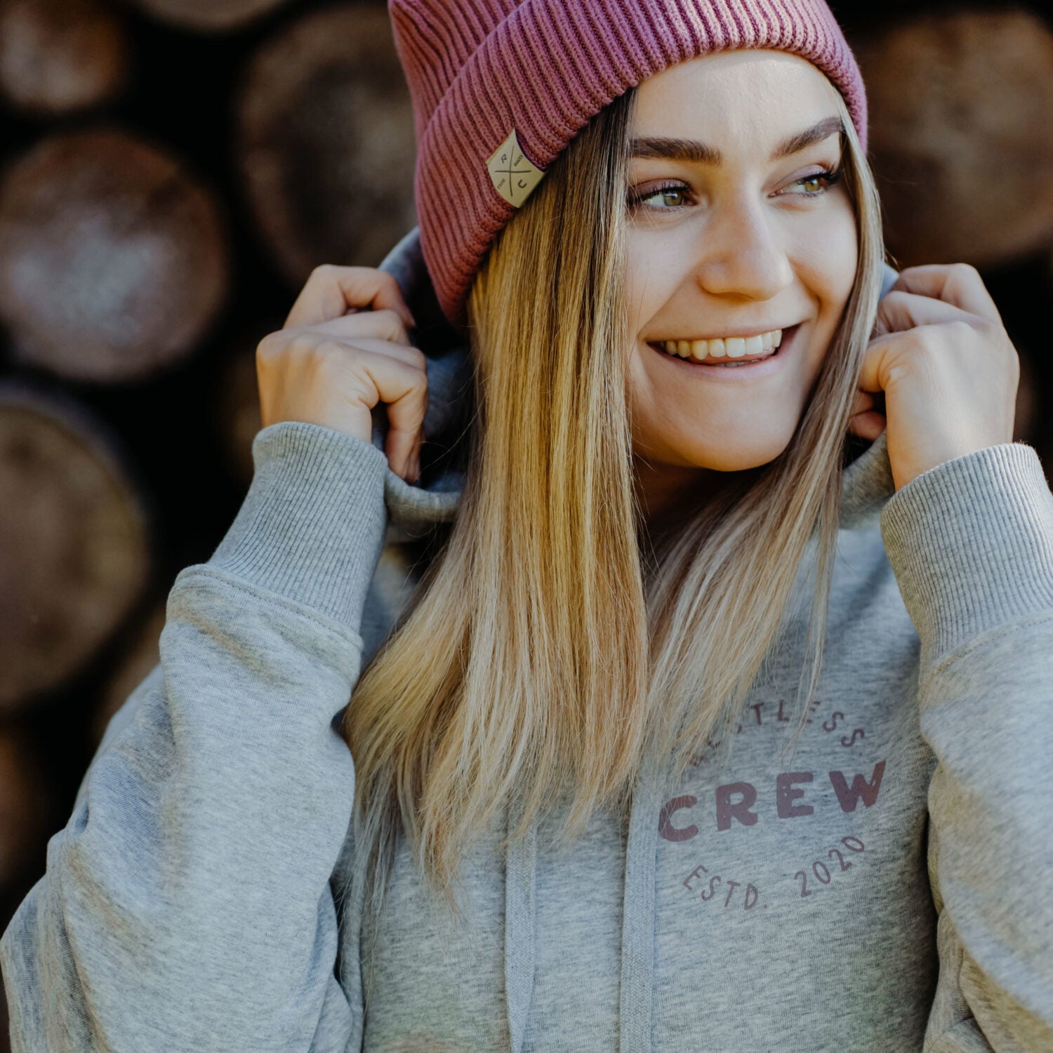 Restless Crew Damen Oversized Hoodie CREW Hoodie - Grey_1.2