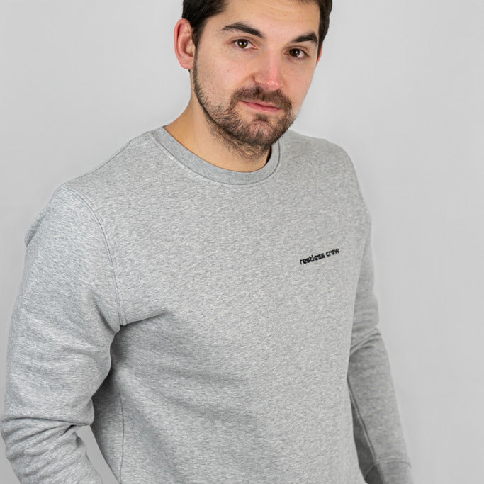 Restless Crew Unisex Sweater "INTO THE WILD" - Heather Grey